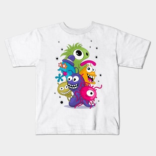 Cheerful company of monsters_4 Kids T-Shirt